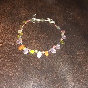 Tourmaline, amethyst and crystal bracelet